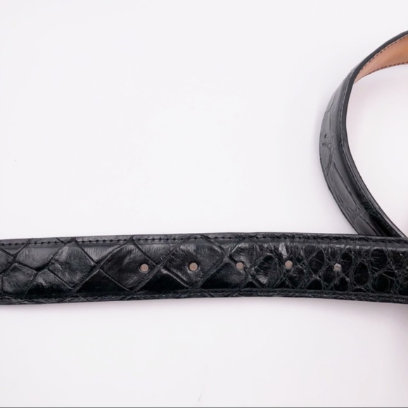 Taxidermy Black Genuine Florida Alligator Belt - Picture 4 of 6